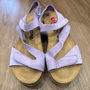 New Plankton Sandals Size 36/ 6 Made In Spain/ Lavender Suede Leather